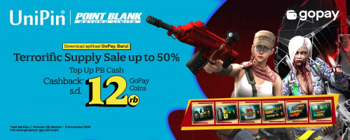 Terrorific Supply Sale up to 50% di Point Blank! Top Up Pakai GoPay, Ekstra Cashback s.d. 12Rb GoPay Coins!